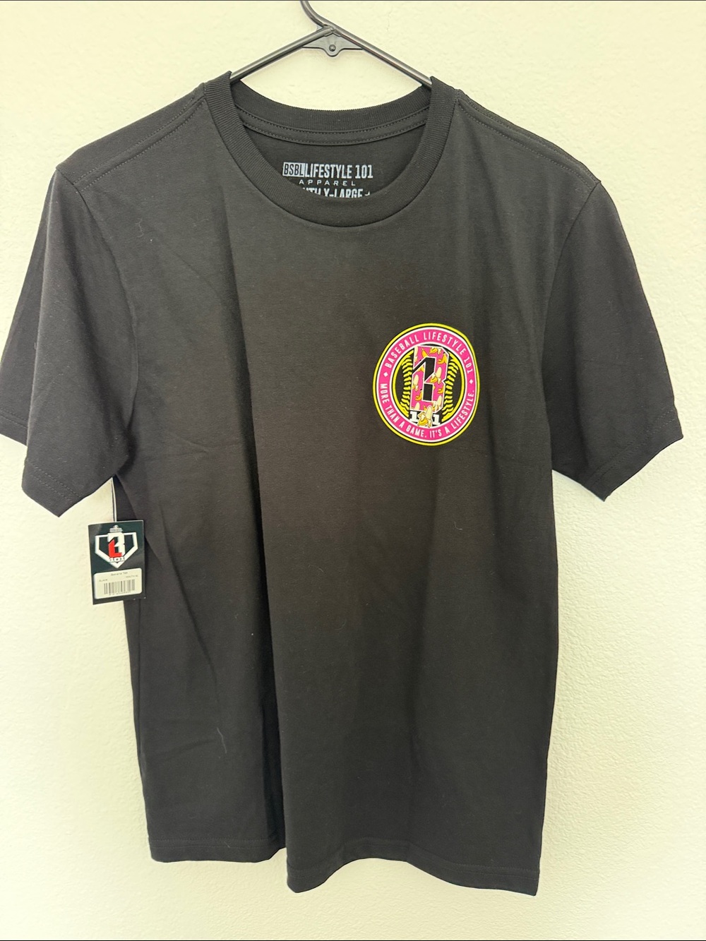 Baseball Lifestyle 101 boys Black Graphic Crewneck T-Shirt